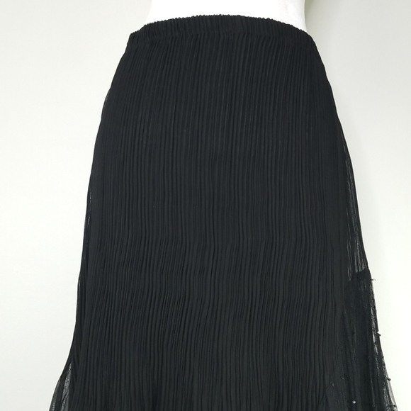 Parkhurst Women's Skirt Asymmetrical Gauze See Trough With Sequins Black - Picture 5 of 8